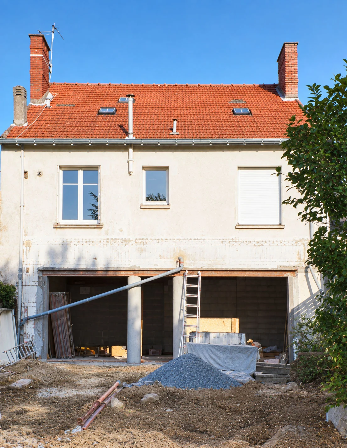 Maison après création d’une grande ouverture en façade